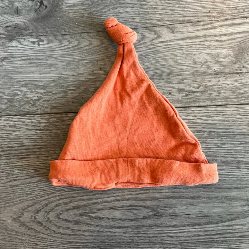 Mudpie Baby Knotted Cap Hat Cotton Orange 6-9 Months